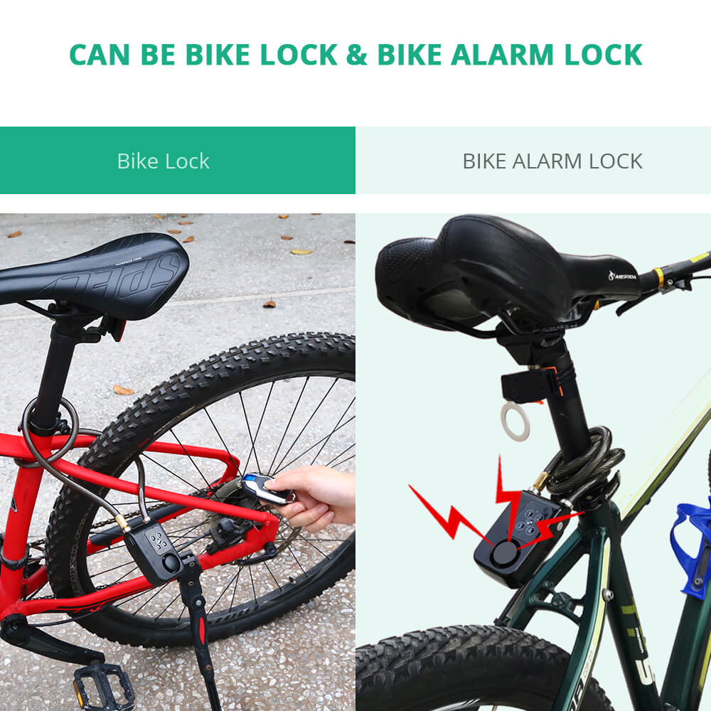 Wsdcam Bike Cable Lock Anti-Theft Vibration Alarm with Remote