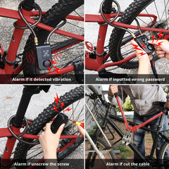 Wsdcam Bike Cable Lock Anti-Theft Vibration Alarm with Remote