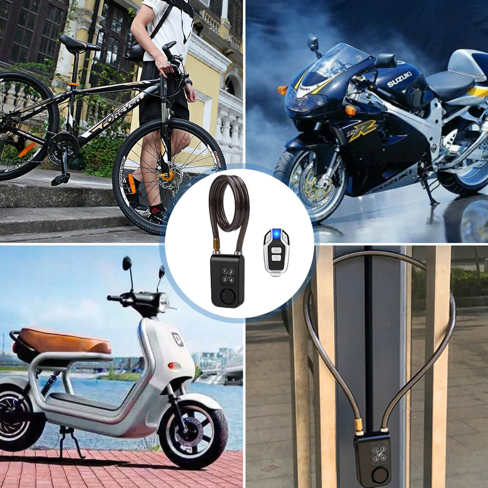 Wsdcam Bike Cable Lock Anti-Theft Vibration Alarm with Remote