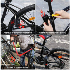 Wsdcam Bluetooth Bike Lock Alarm APP Control 110dB