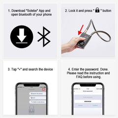 Wsdcam Bluetooth Bike Lock Alarm APP Control 110dB