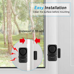 Wsdcam Small Wireless Door and Window Alarms Black