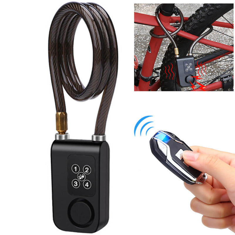 Wsdcam Bike Cable Lock Anti-Theft Vibration Alarm with Remote