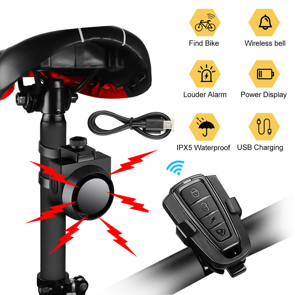 Bike Anti Theft Alarm with Remote Rear Light Vibration Sensor Security  System