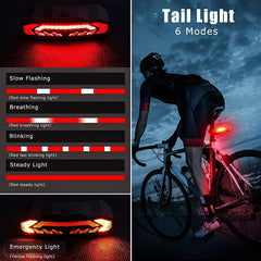 Wsdcam Smart Bike Tail Light with Turn Signals and Brake Light