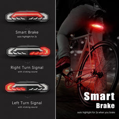 Wsdcam Smart Bike Tail Light with Turn Signals and Brake Light