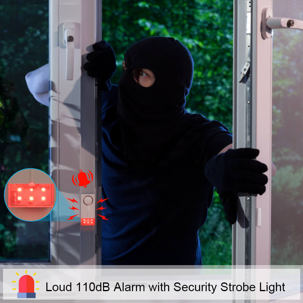 Wsdcam Door and Windows Alarm with Security Strobe Light