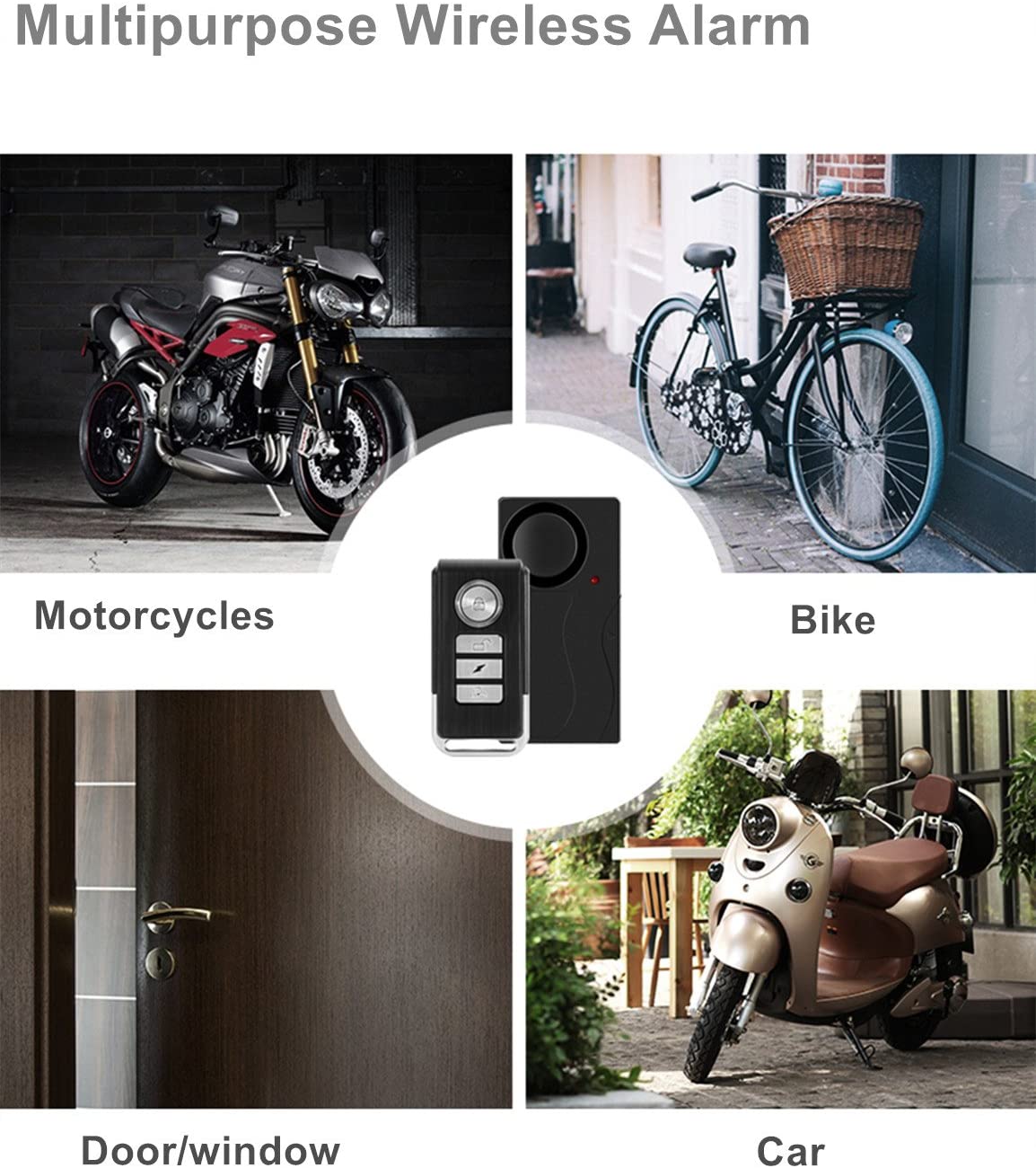 Bike Anti Theft Alarm with Remote Rear Light Vibration Sensor Security  System